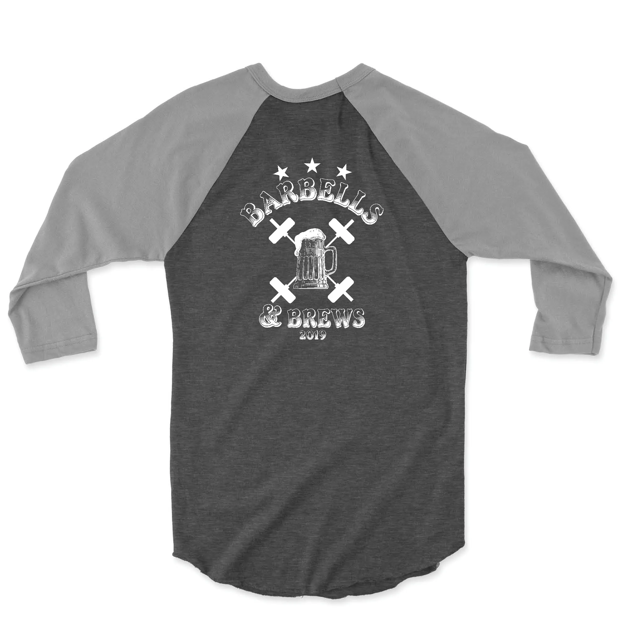 3 Star CrossFit Barbells and Brews Mens - 3/4 Sleeve