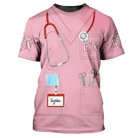 3D All Over Print Pink Tool Nurse Shirt, One a Nurse Always a Nurse 3D T-Shirt