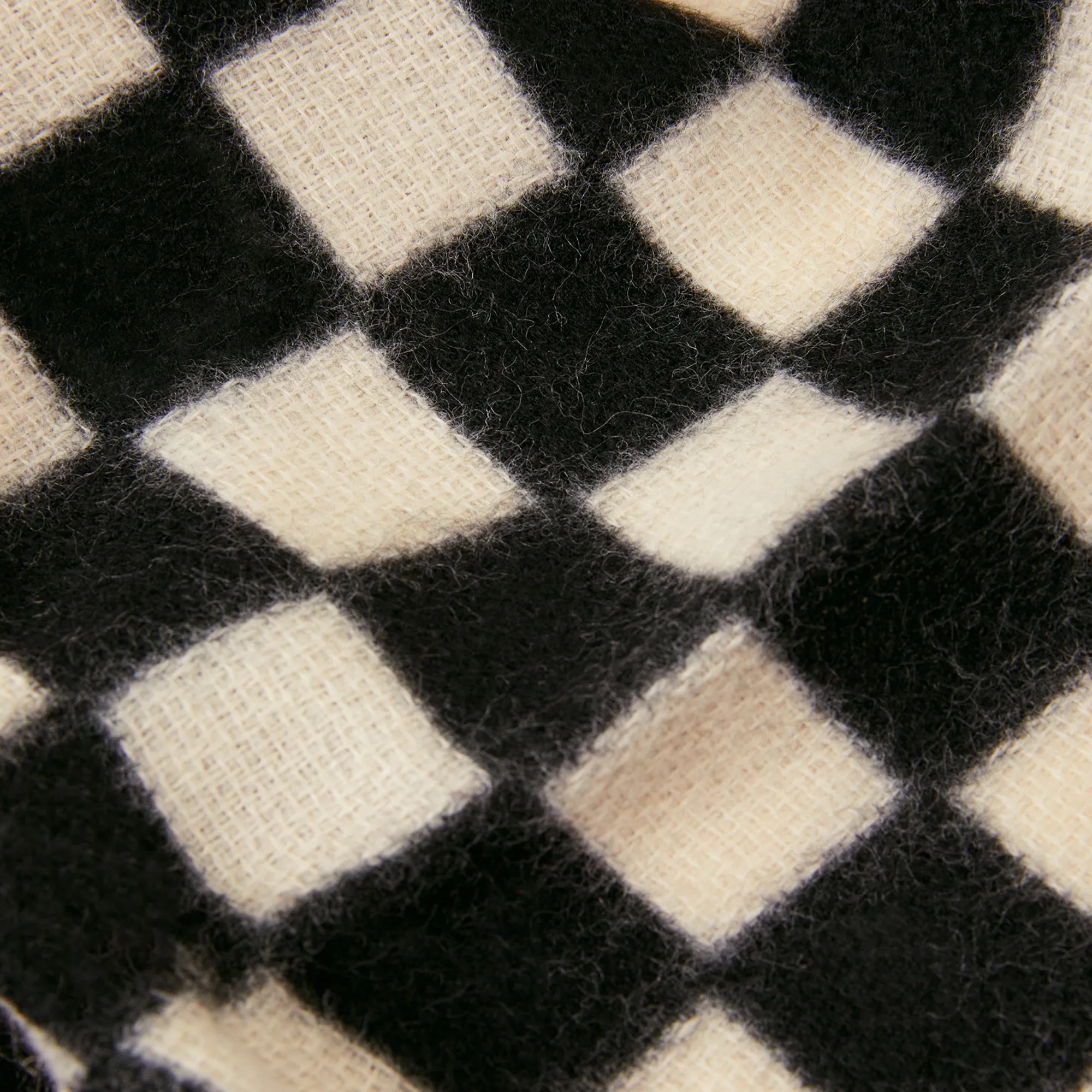 Accessorize London Women's Black Monochrome Checkerboard Blanket Scarf