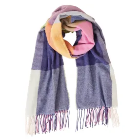 Accessorize London Women's Colourblock Square Check Blanket Scarf