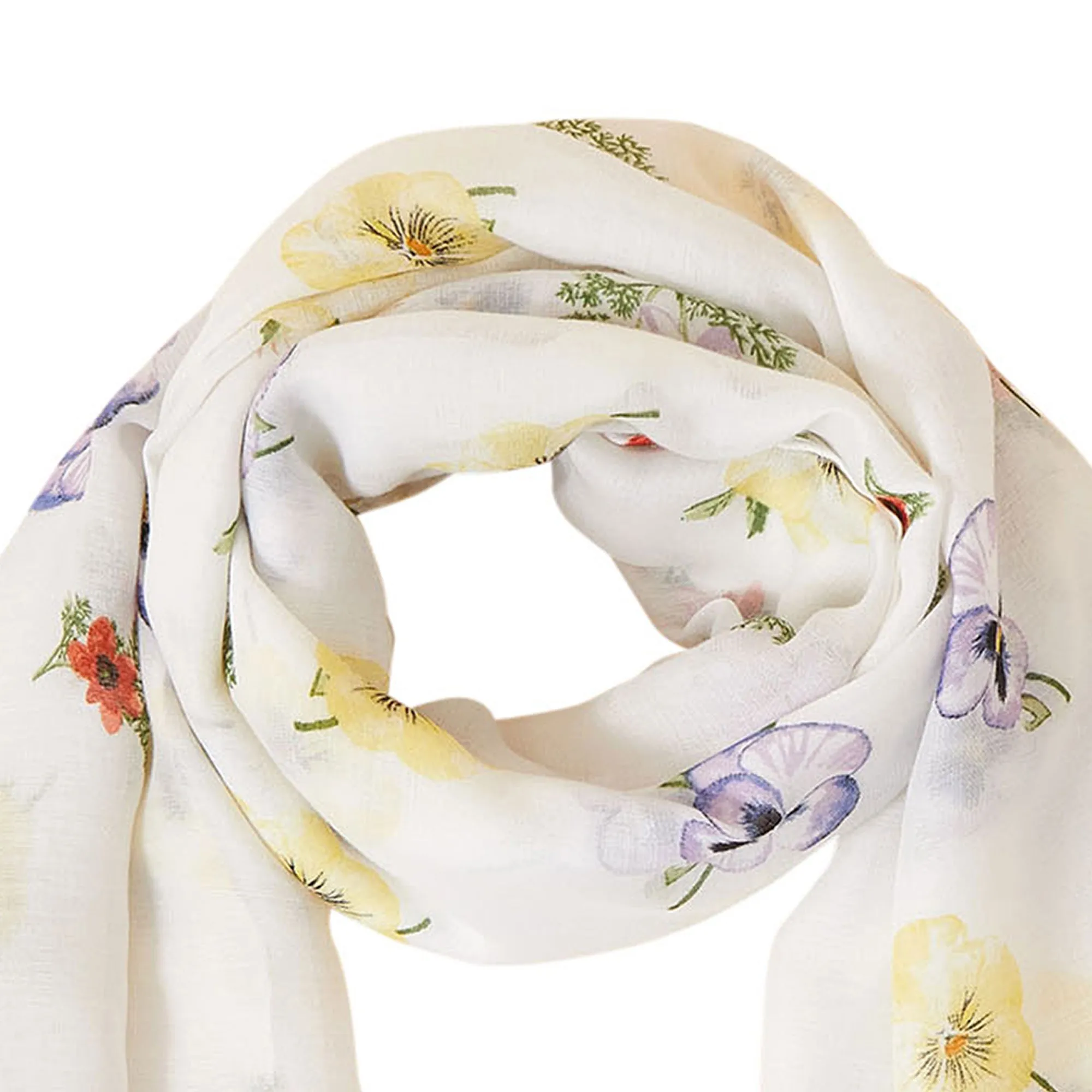 Accessorize London Women's White Wildflower Printed Scarf