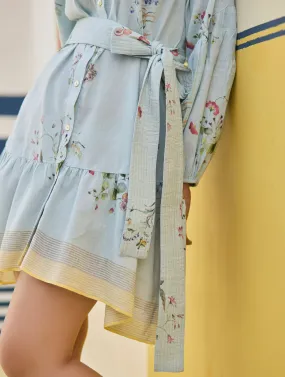 Alara Floral Shirt Dress - Sky