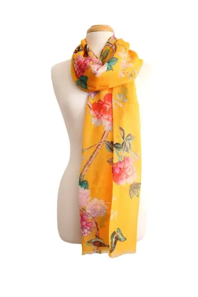 ANNA CHANDLER SCARF SAFFRON BIRD