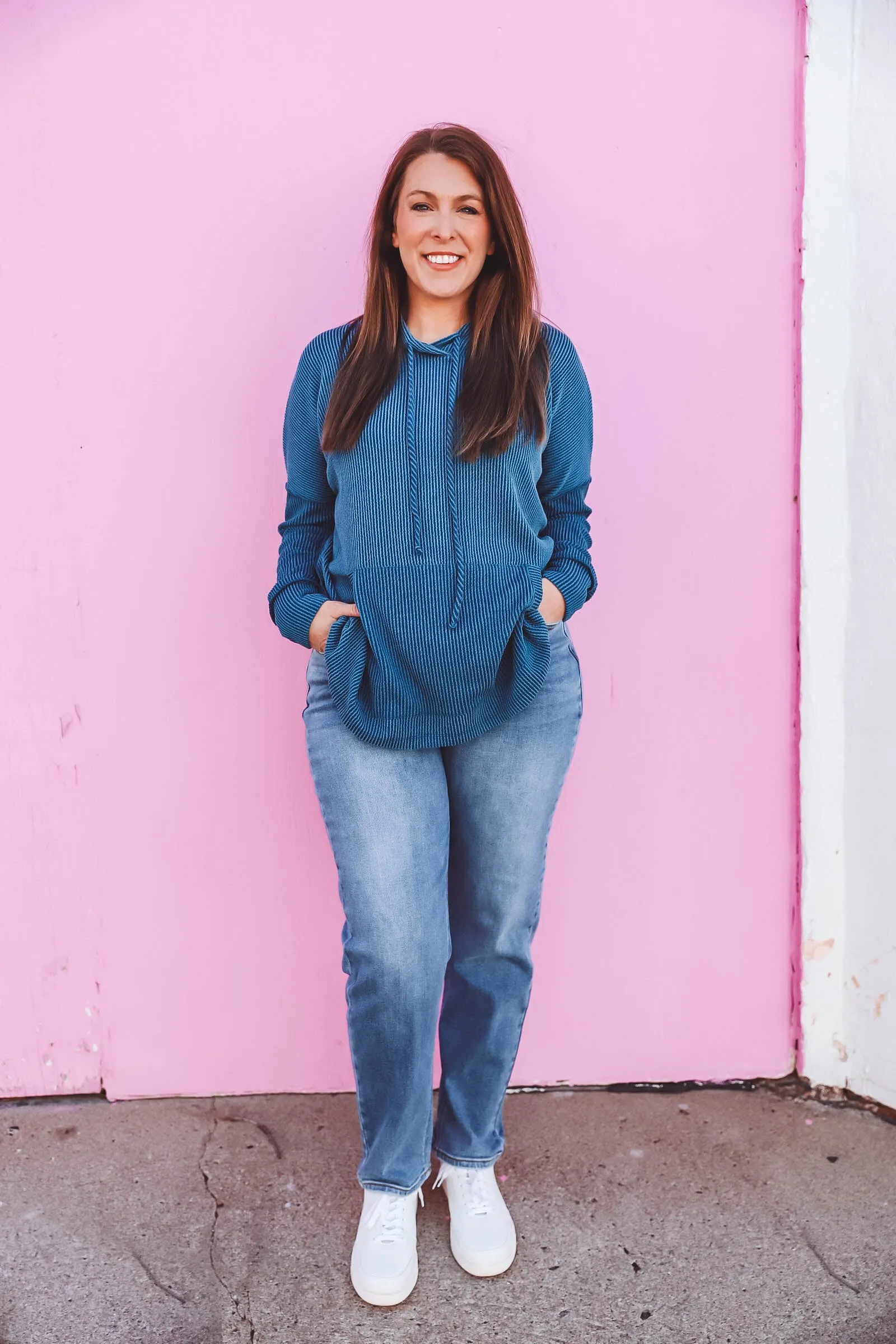 Annie Corded Hoodie-Teal