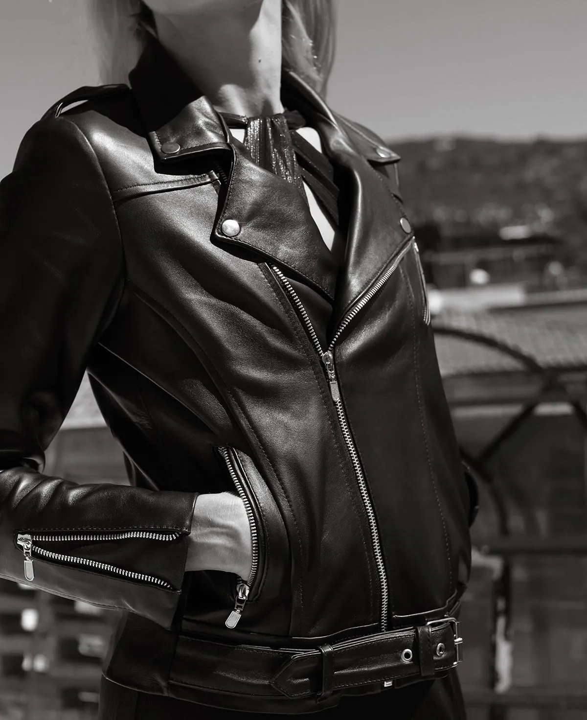 Black Leather Biker Jacket