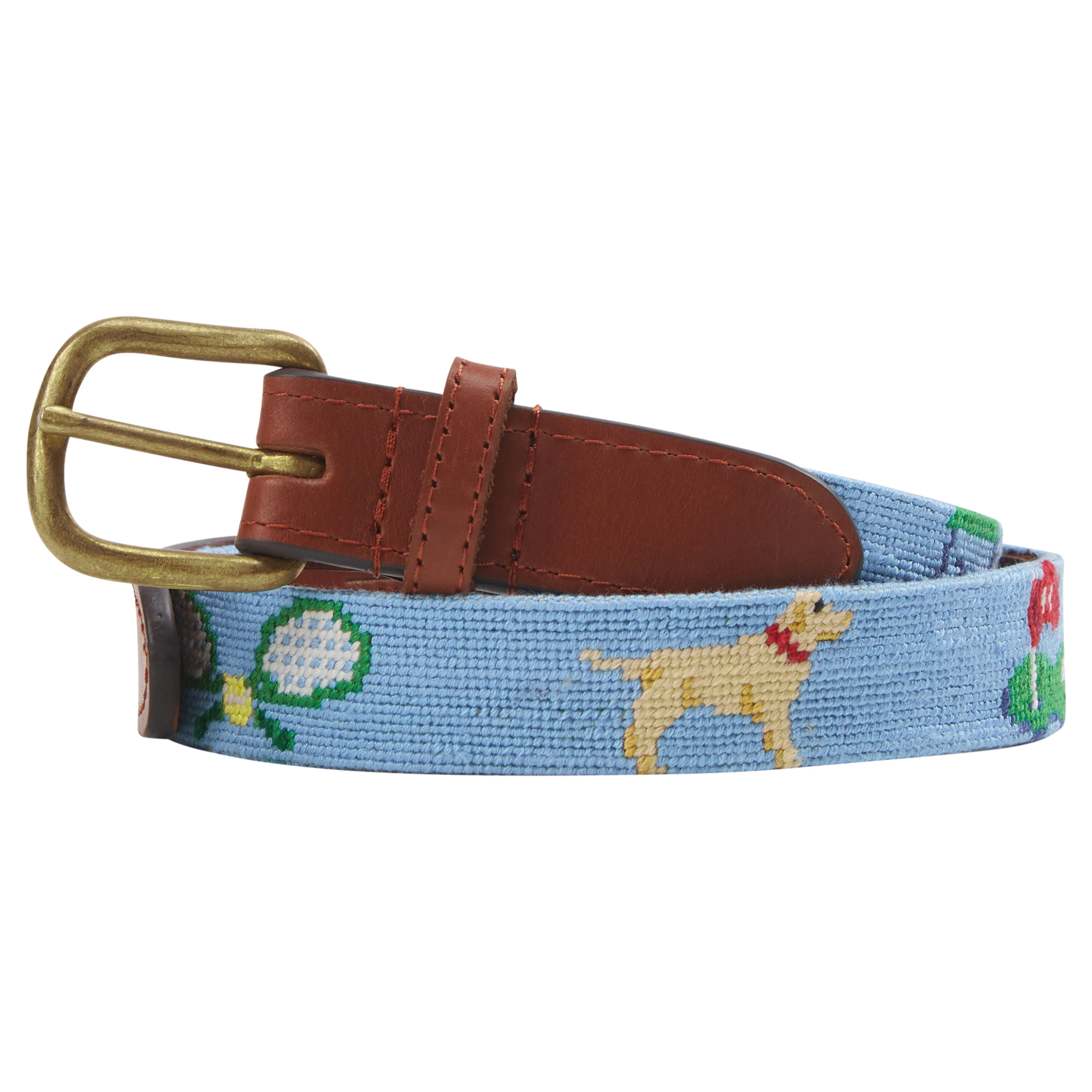 Boy's Needlepoint Belt - Light Blue