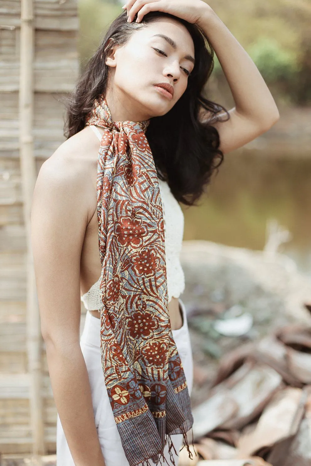 Cempaka Silk Batik Scarf