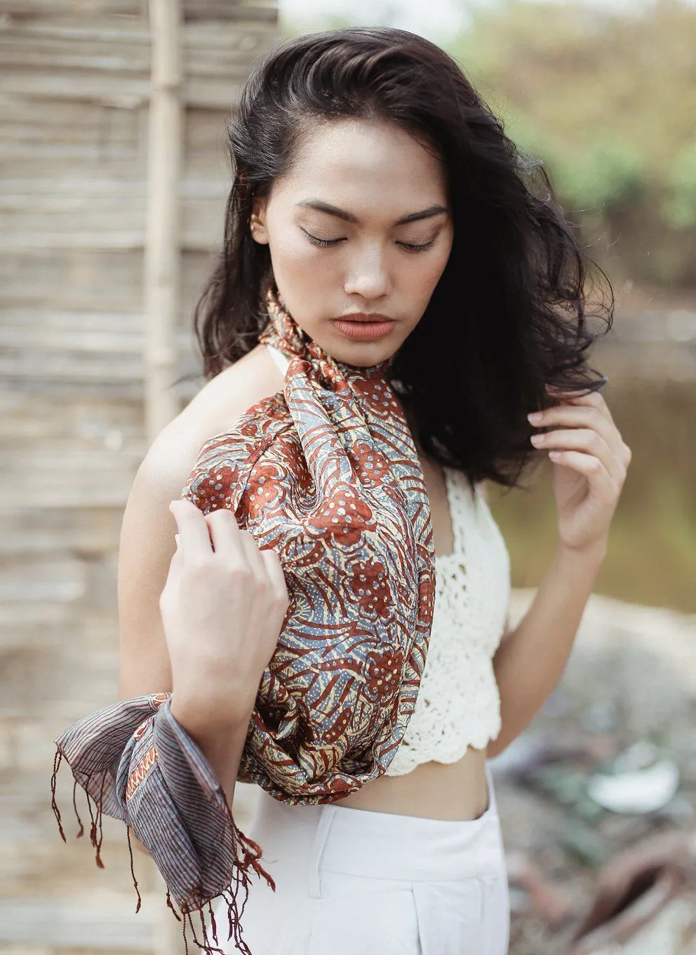 Cempaka Silk Batik Scarf