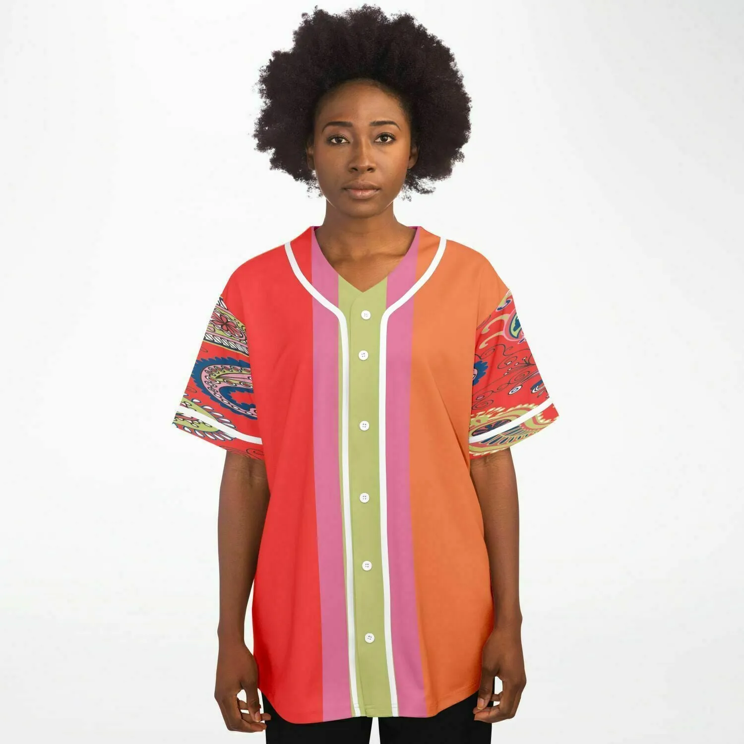 Chili Pepper Colorblock Trio Button Front Jersey