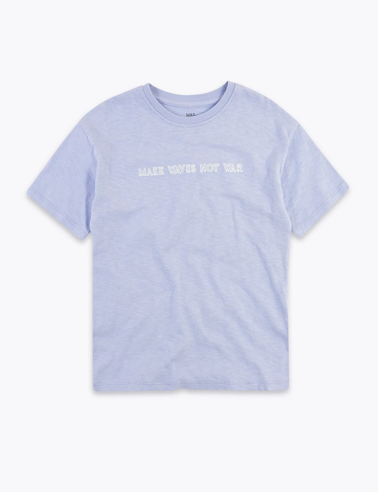 Cotton Make Waves Not War Slogan T-Shirt