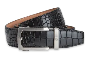 Crocodile Black, 38mm Strap, Dress Belt