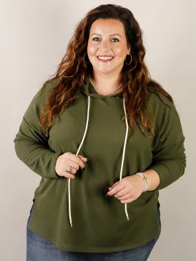 Curvy Olive Soft Brushed Hoodie