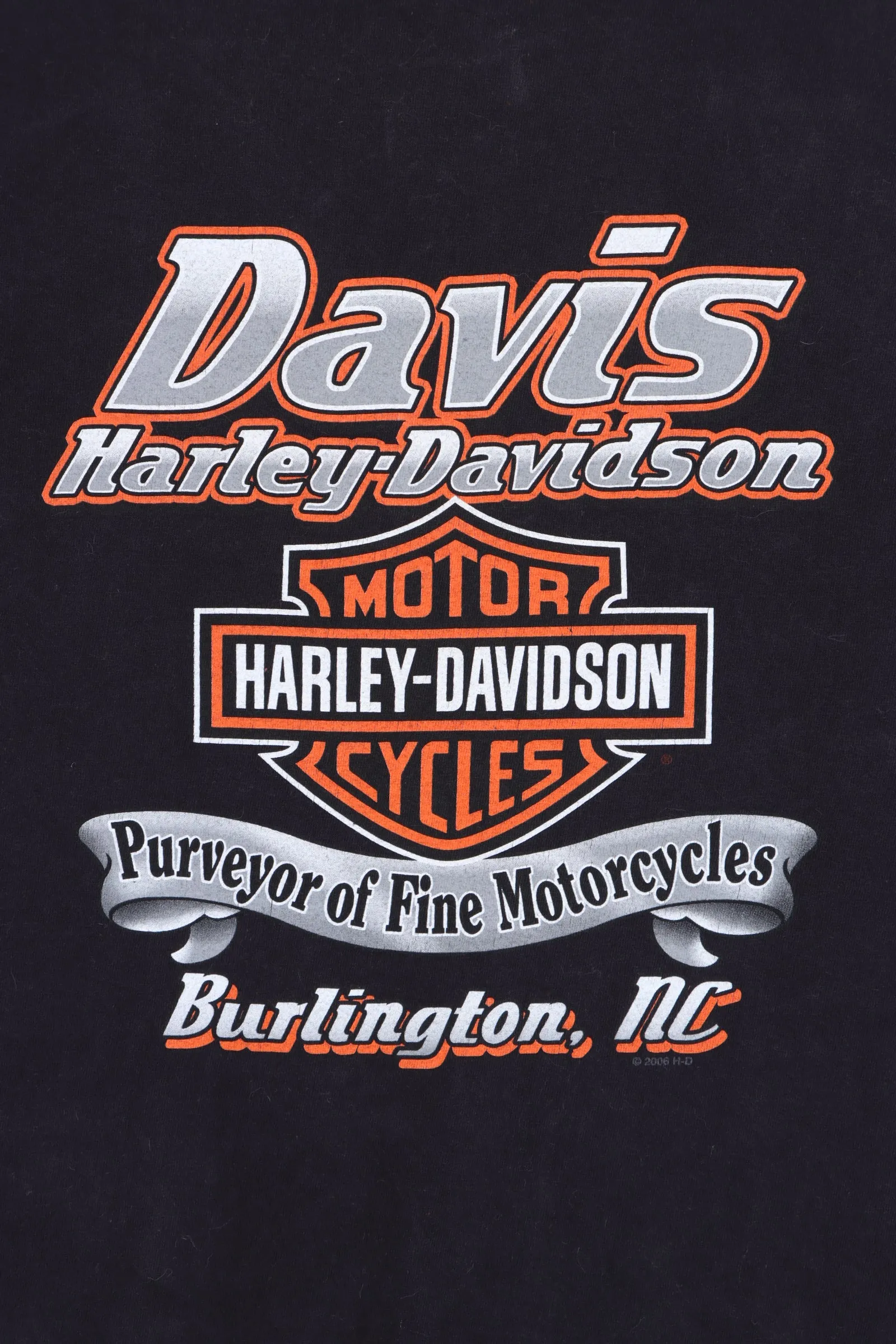 Davis HARLEY DAVIDSON "Purveyor of Fine Motorcycles" Front Back Tee (XL)