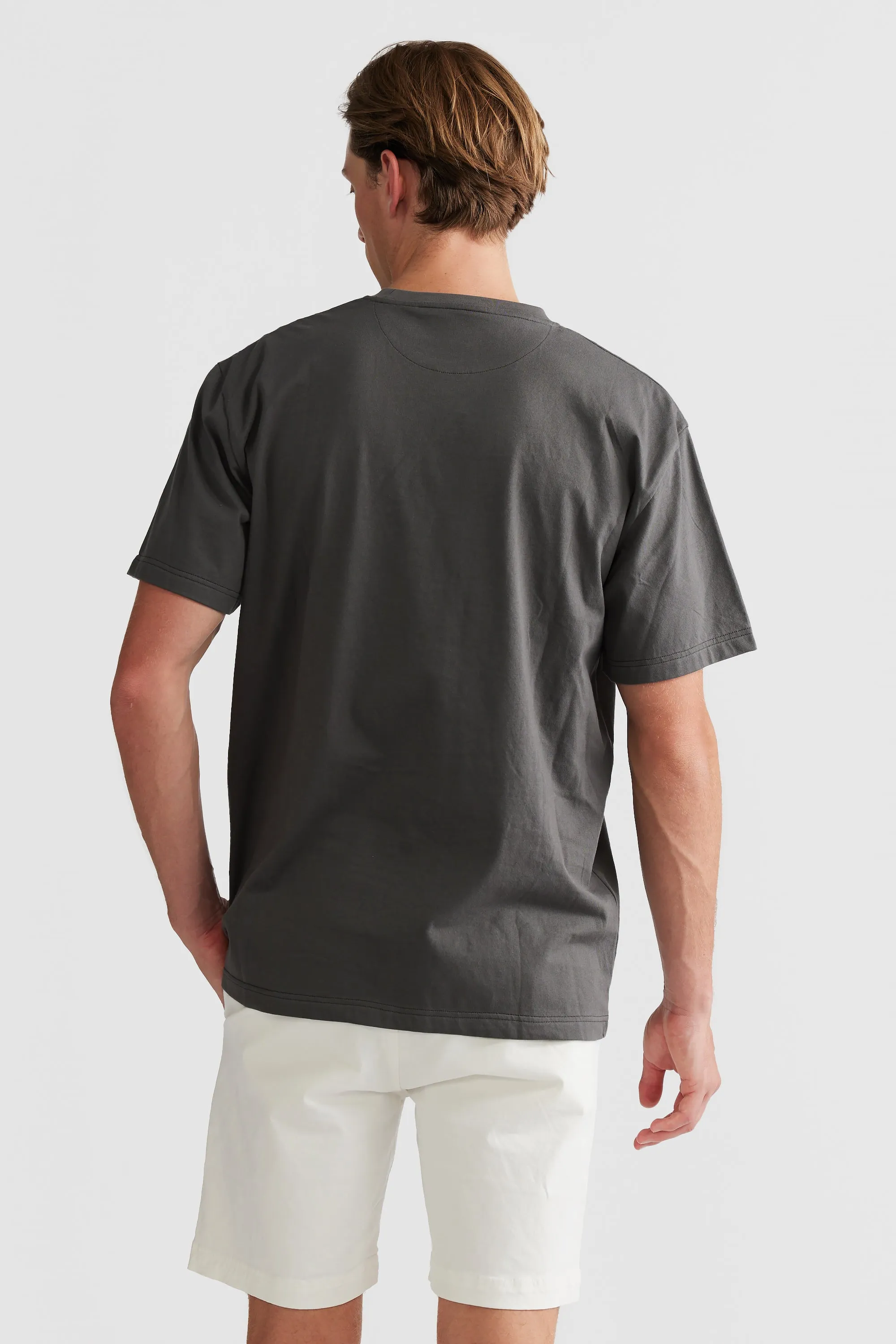 Embroidered Logo T Shirt Charcoal