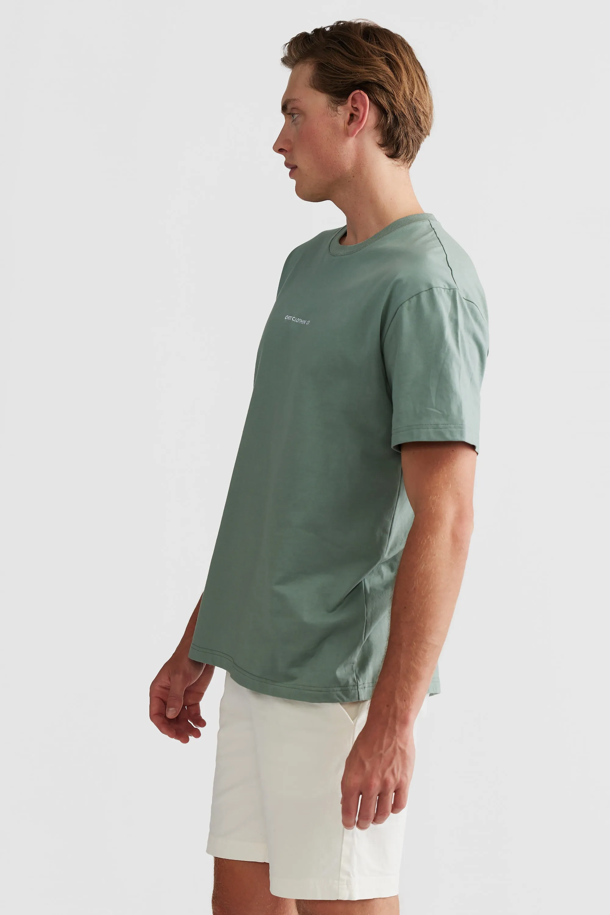 Embroidered Logo T Shirt Sage