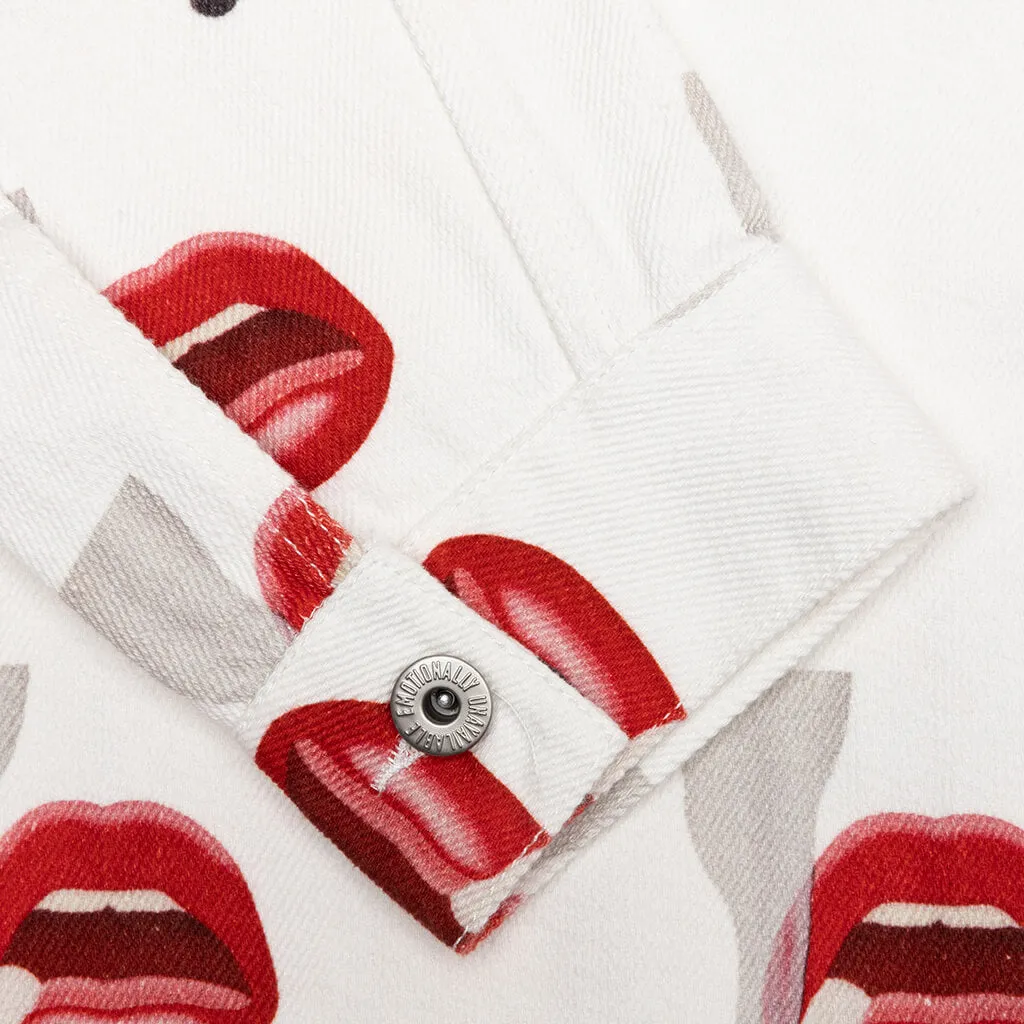 Emotionally Unavailable x Tom Wesselmann Smoking Lips Jacket - White