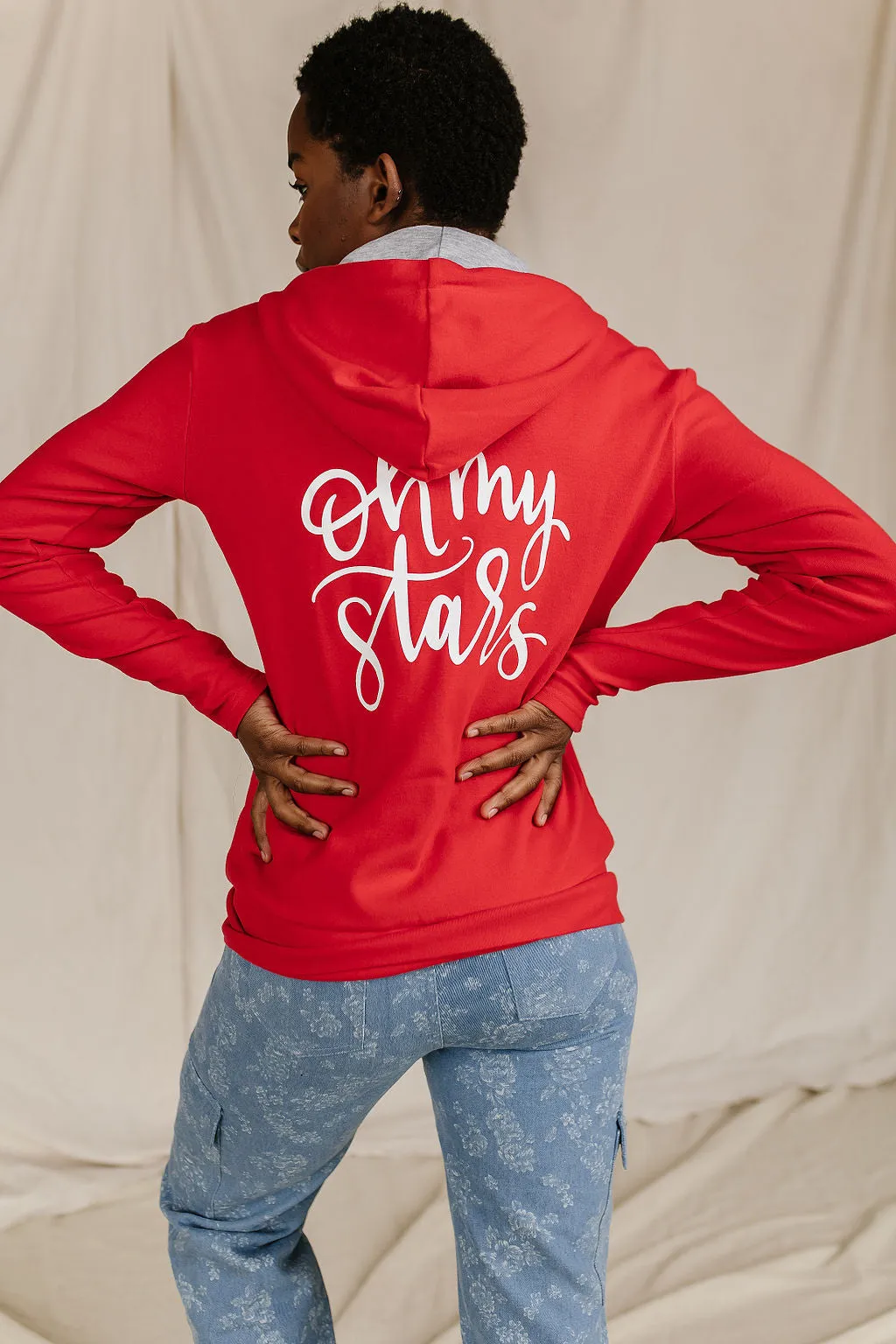 FullZip Sweatshirt - Oh My Stars Red