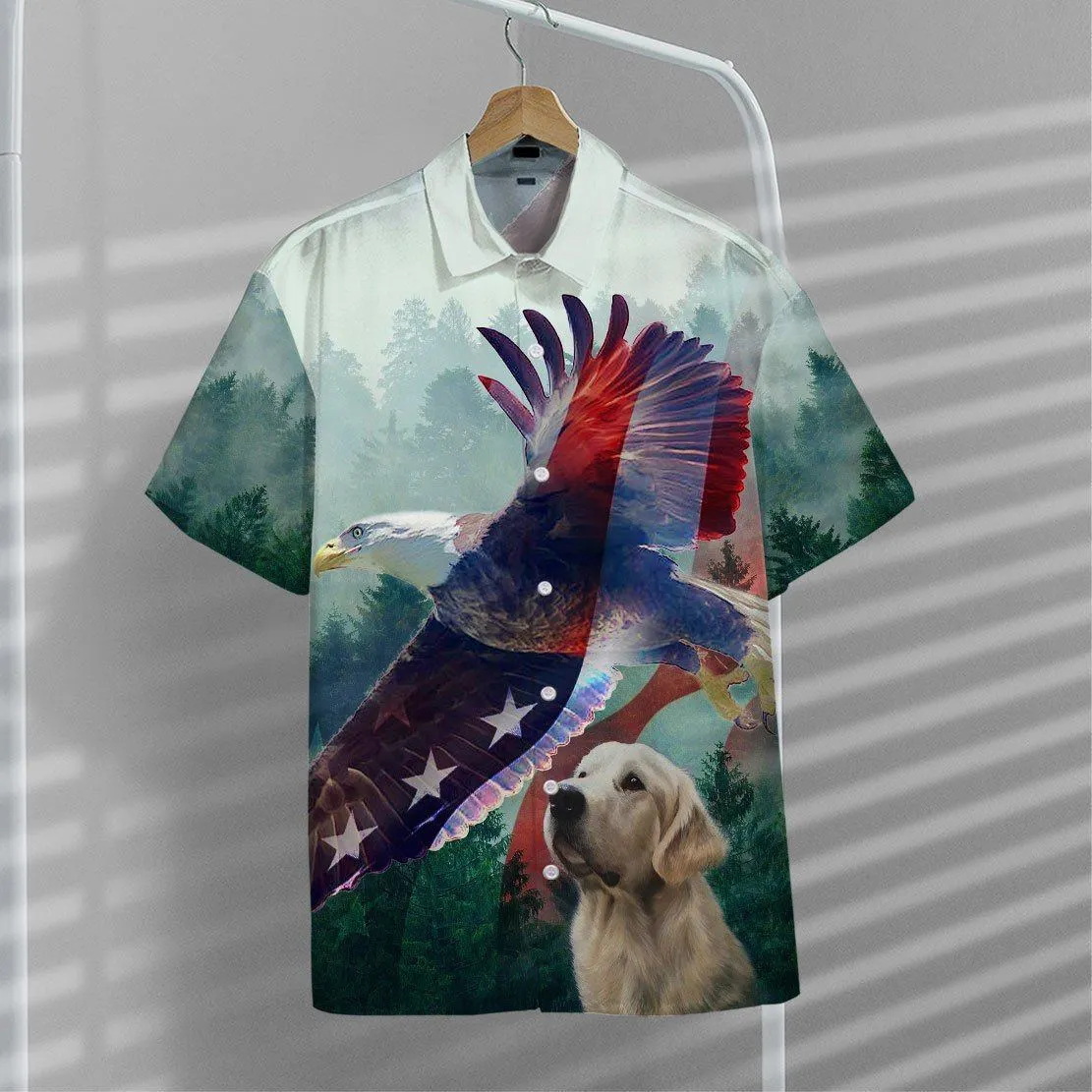 Gearhuman 3D American Eagle And Dog Hawaii Shirt