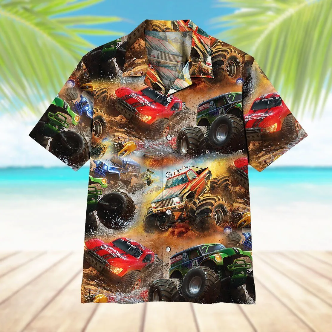 Gearhuman 3D Monster Truck Hawaii Shirt