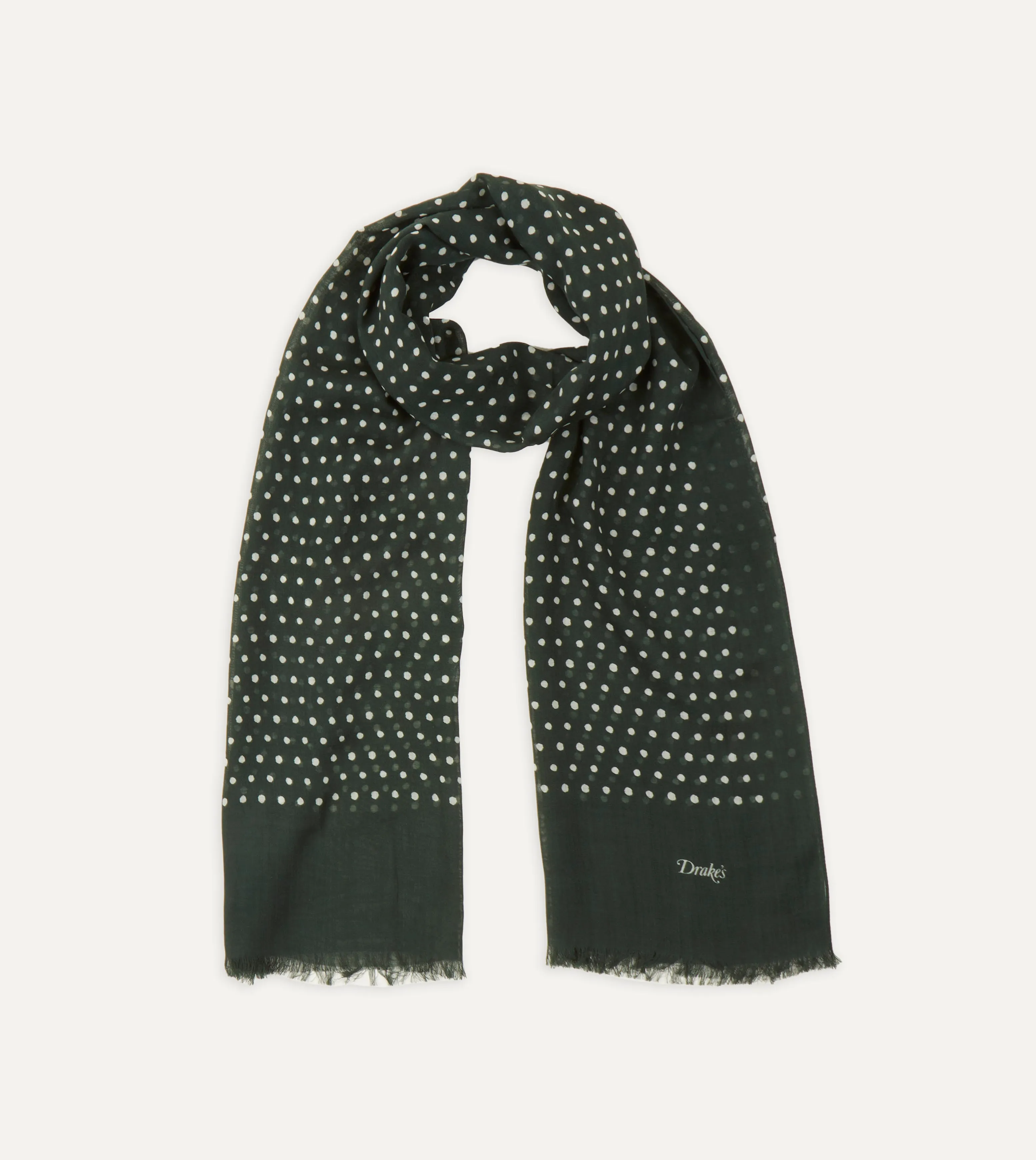 Green Polka Dot Wool Scarf