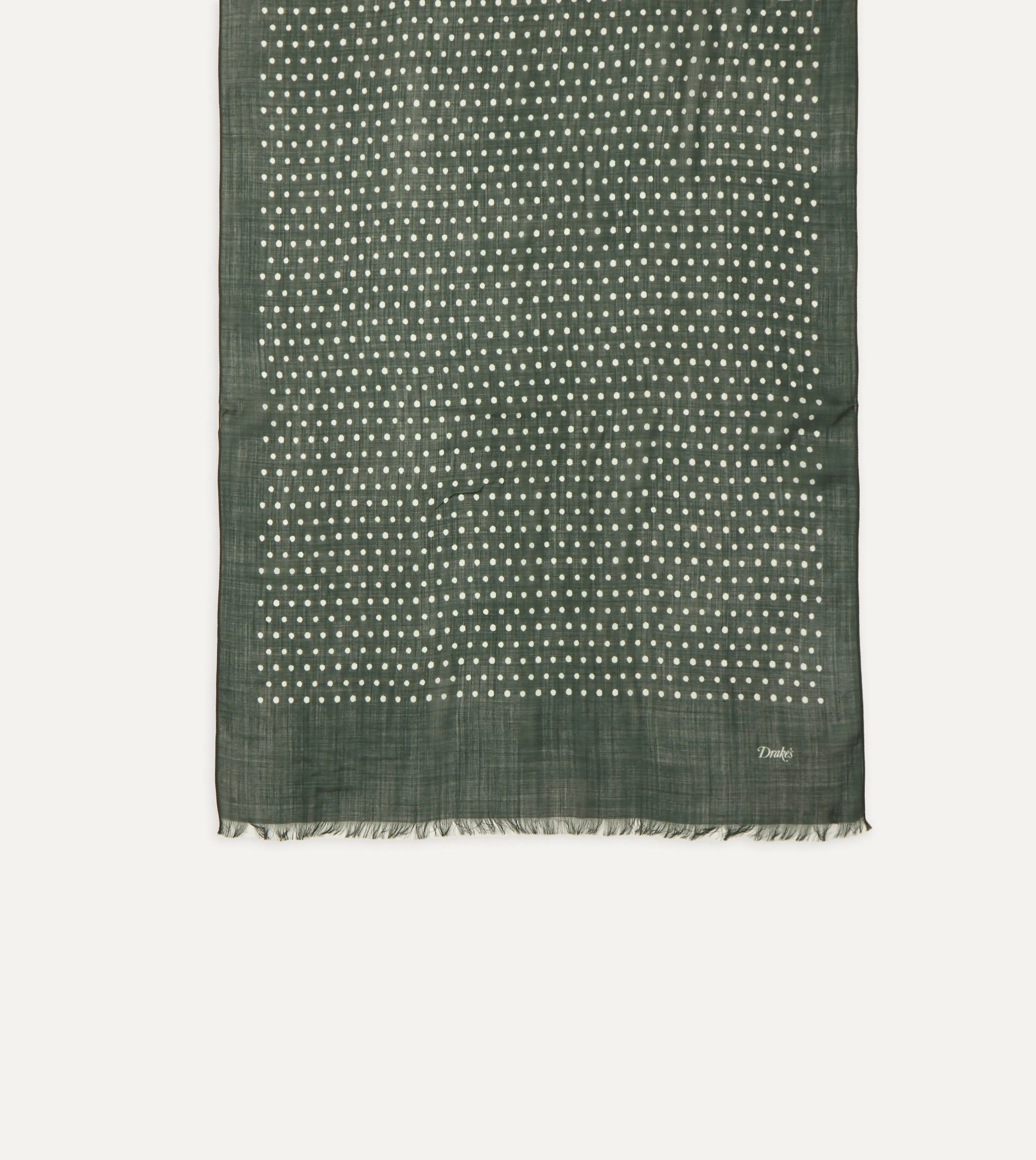 Green Polka Dot Wool Scarf