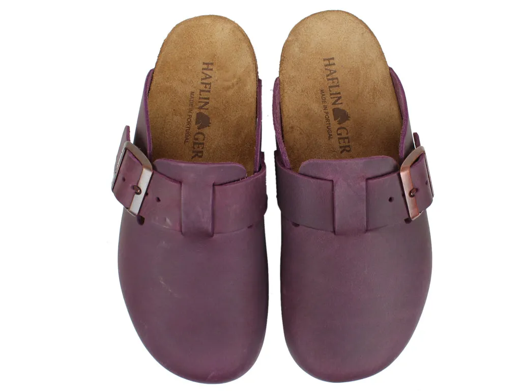 Haflinger Leather Clogs Porto Bordeaux