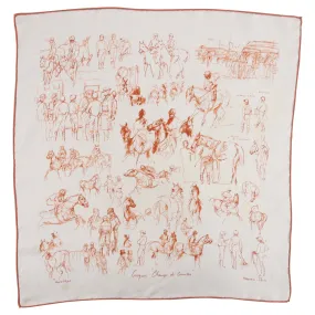 Hermes Croquis Champs 45cm Silk Scarf