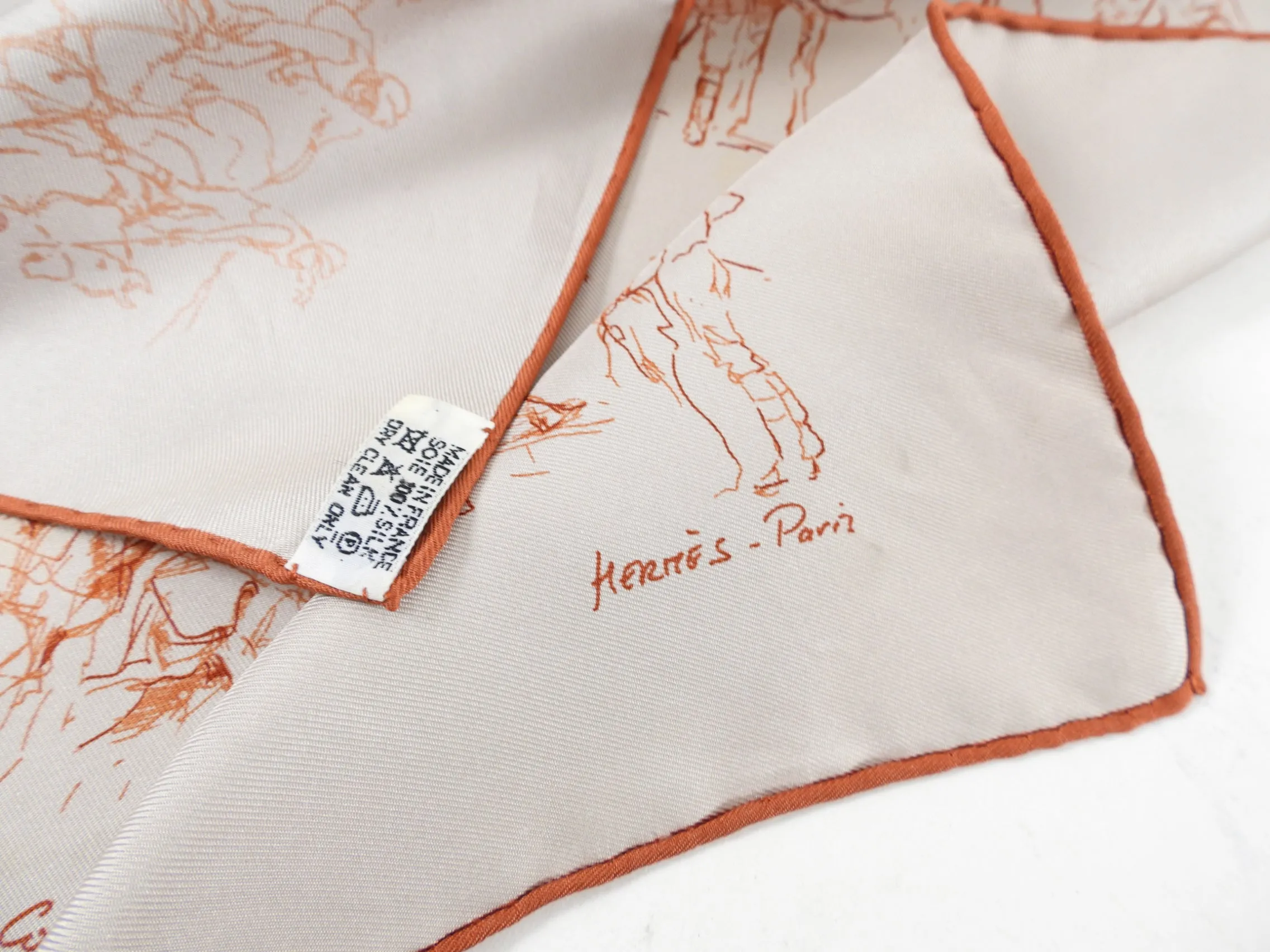 Hermes Croquis Champs 45cm Silk Scarf