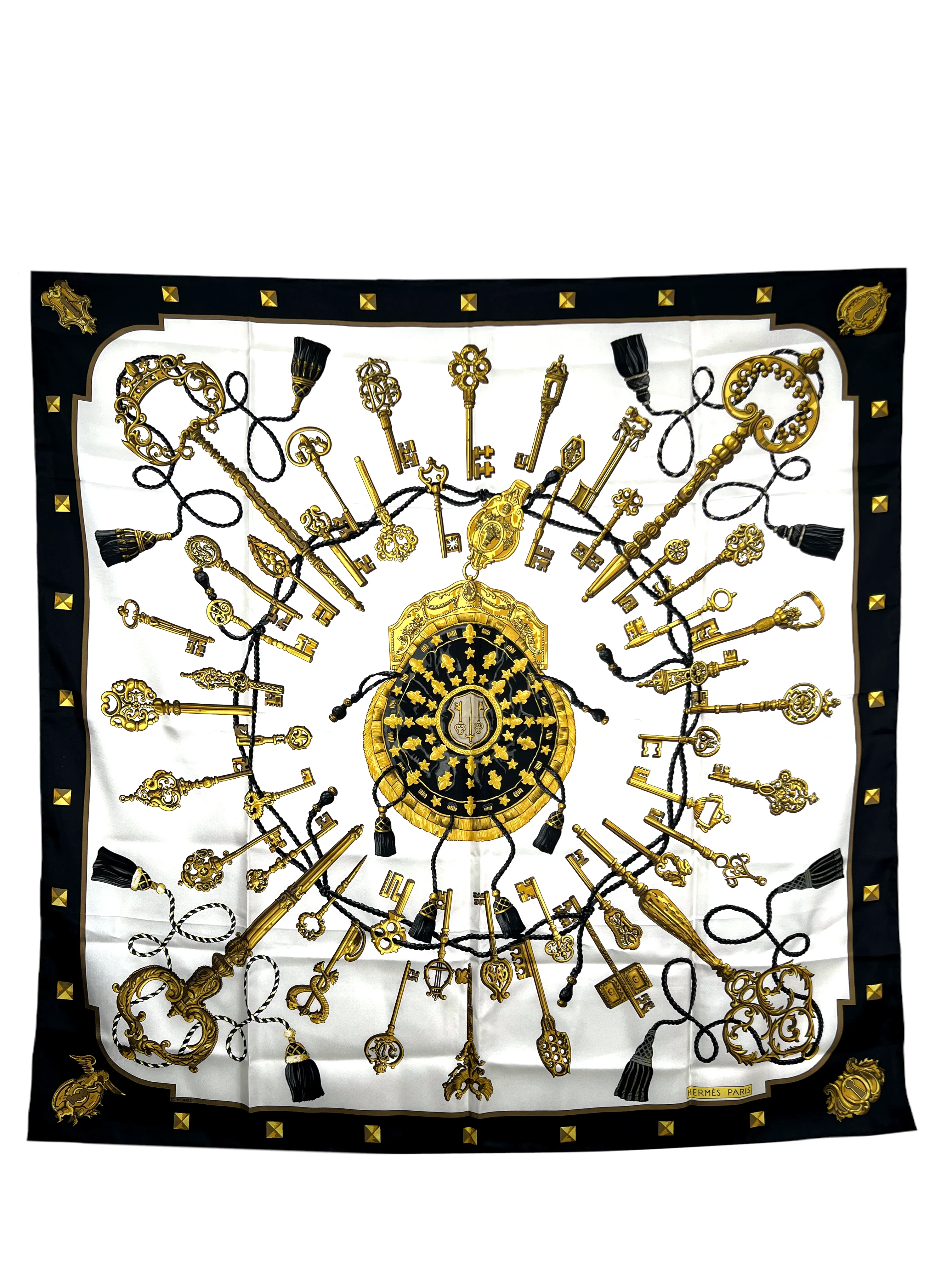 Hermes Keys Les Cles Silk Scarf 90