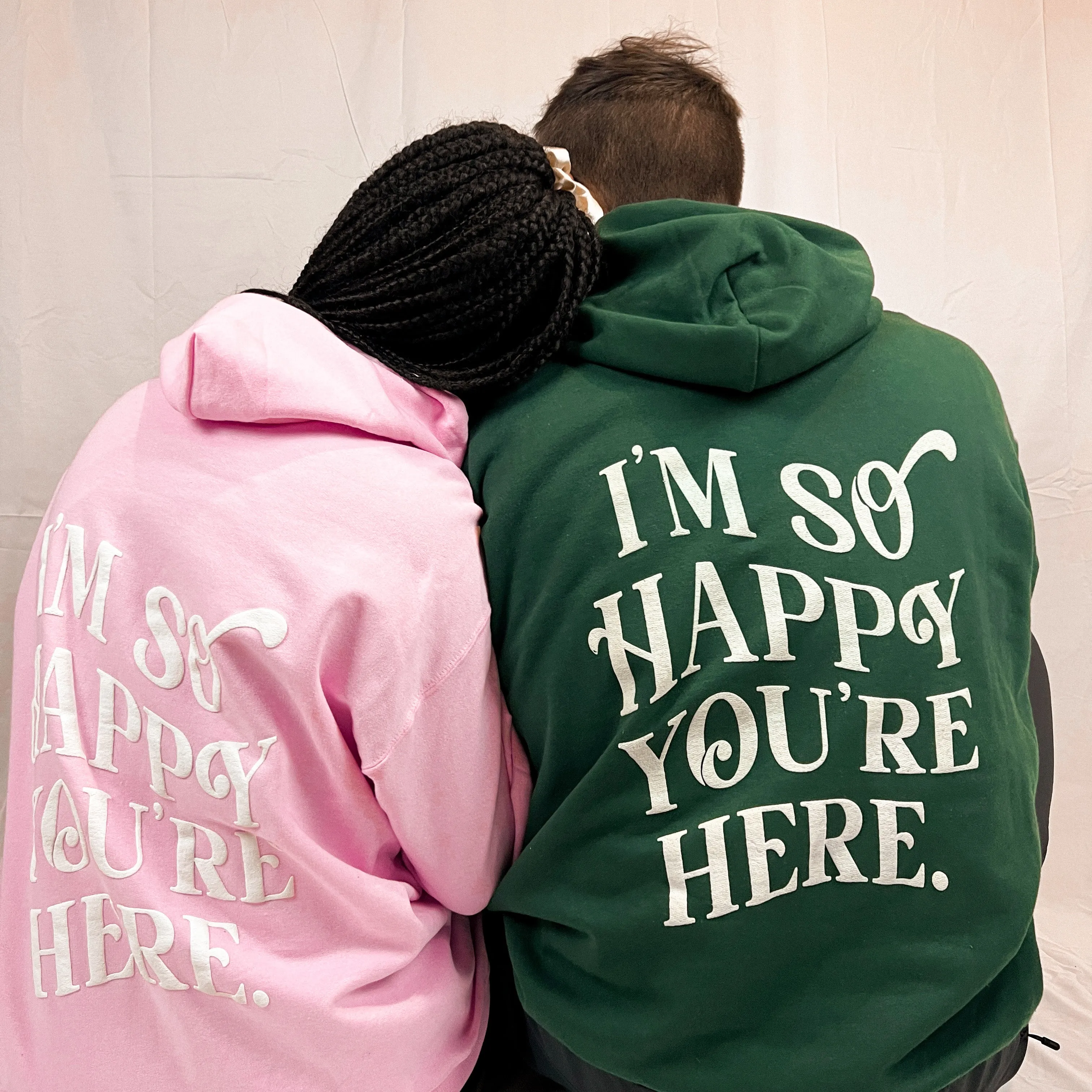 I’m So Happy You're Here Hoodie - Bubblegum