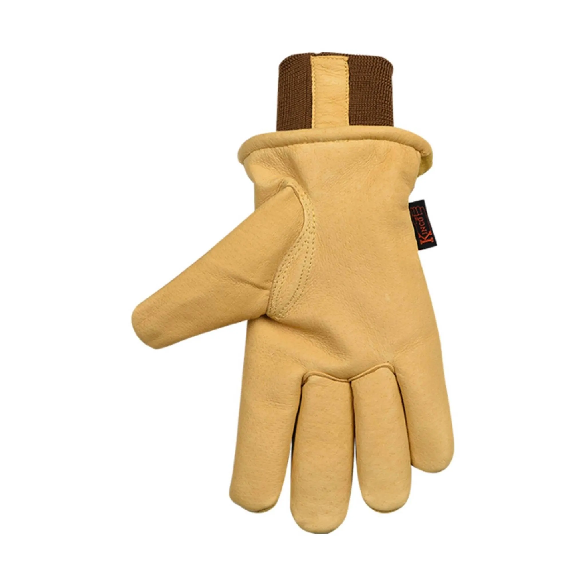 Kinco Men's Lined Premium Grain and Suede Pigskin Driver With Omni Cuff Gloves - Golden