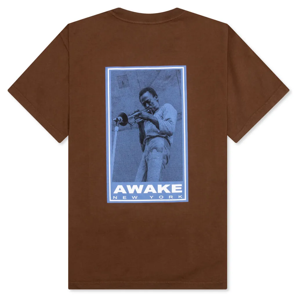 Miles Davis Printed S/S Tee - Brown