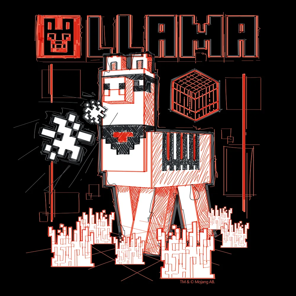 Minecraft Acid Sketch Llama Women's Short Sleeve T-Shirt