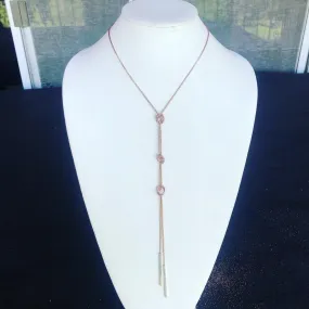 Rectangle lariat in gold vermeil and sterling silver