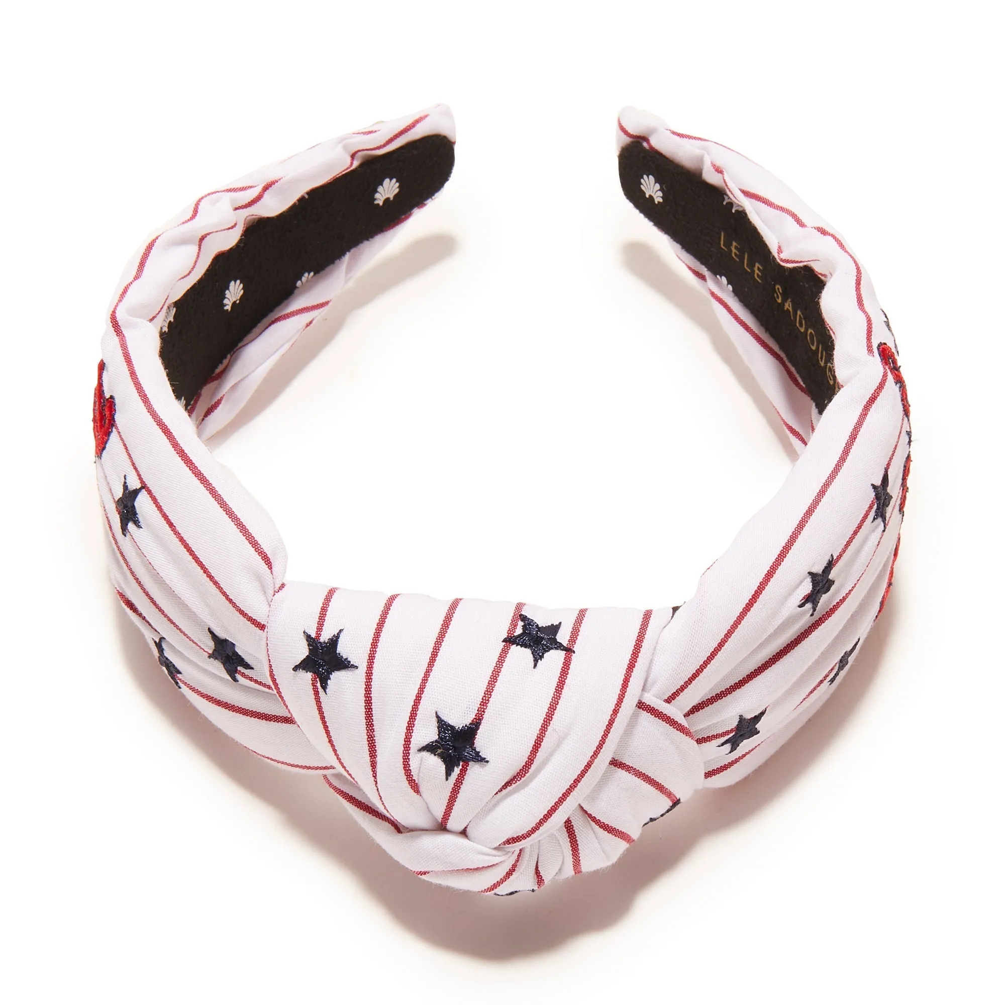 RED STRIPE PHILLIES EMBROIDERED KNOTTED HEADBAND