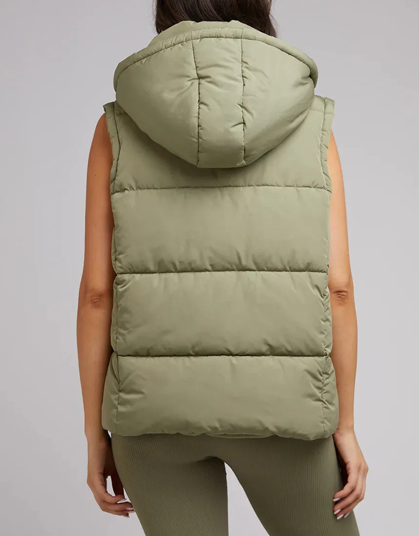 Remi Luxe Puffer Vest Khaki