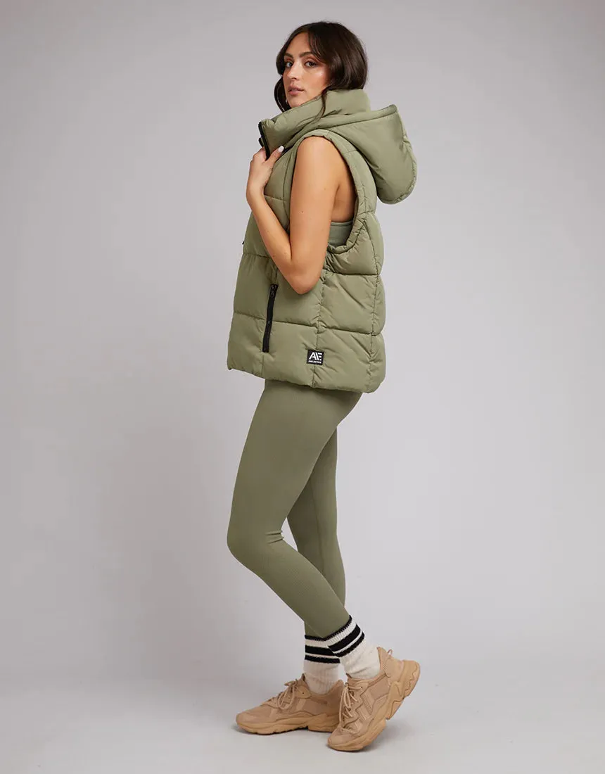 Remi Luxe Puffer Vest Khaki