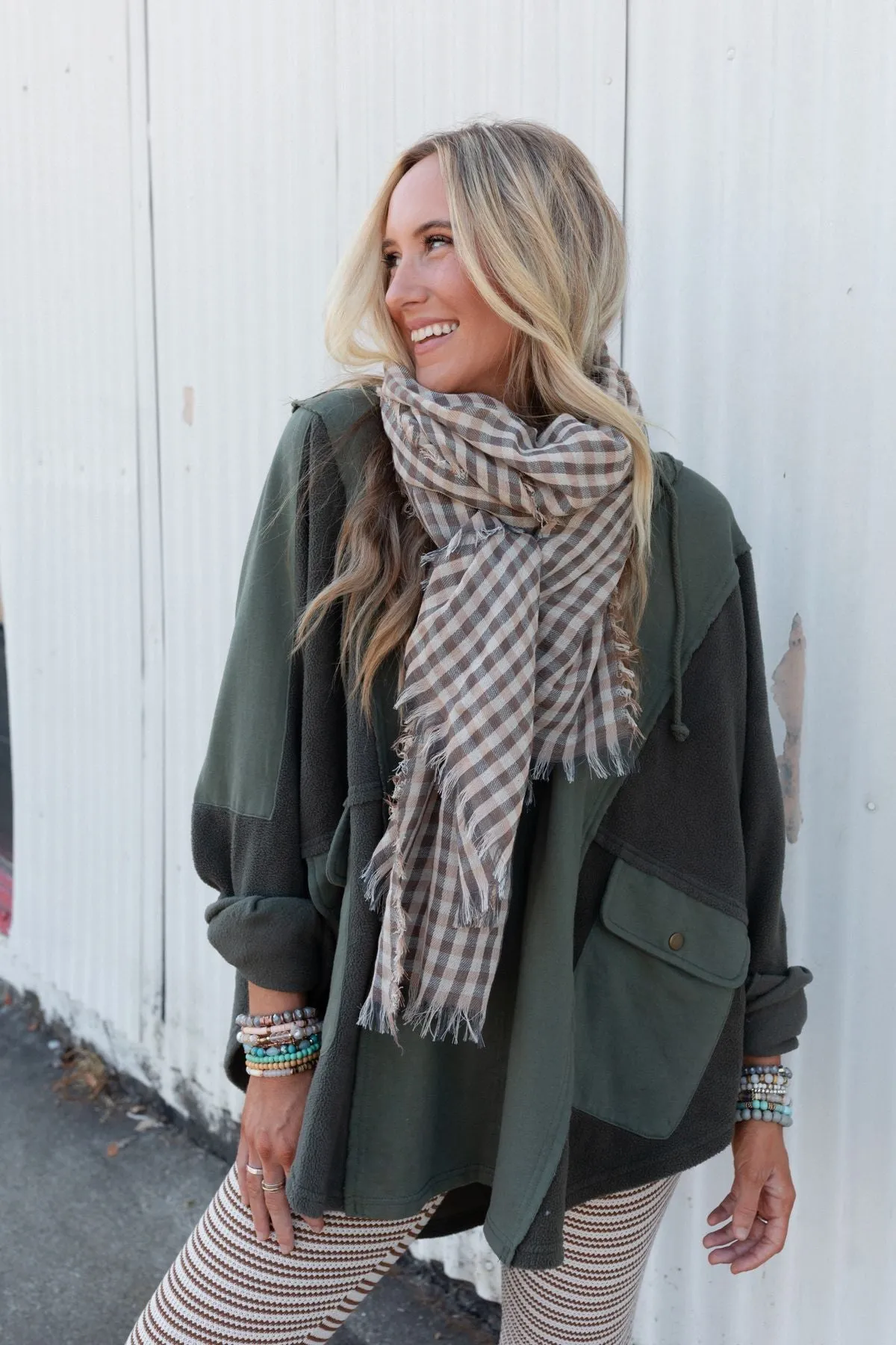 Stagecoach Plaid Scarf - Khaki Multi