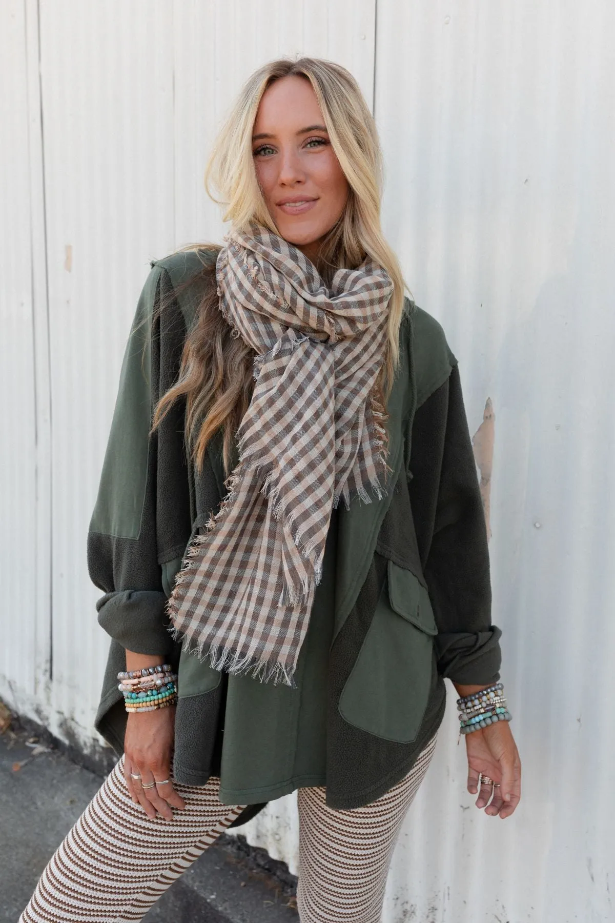 Stagecoach Plaid Scarf - Khaki Multi