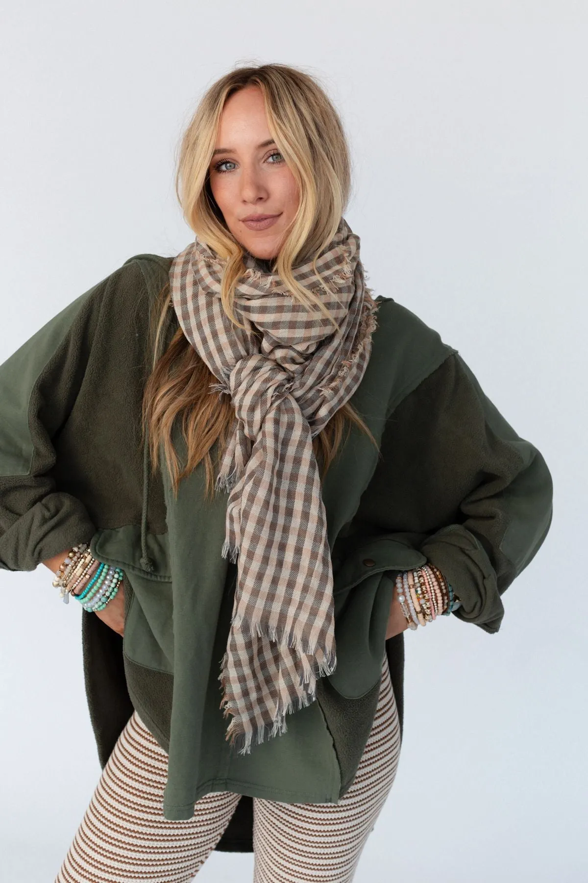 Stagecoach Plaid Scarf - Khaki Multi