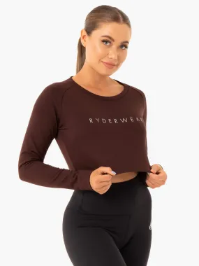 Staples Cropped Sweater - Chocolate