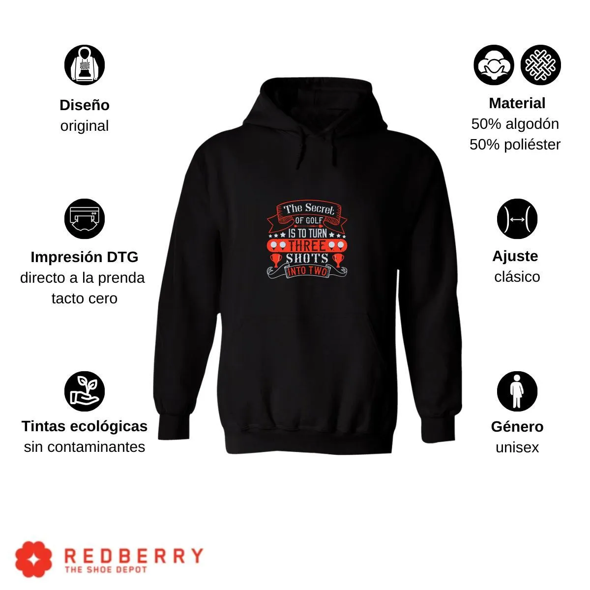 Sudadera Hombre  Hoodie Golf Deporte Frases 042