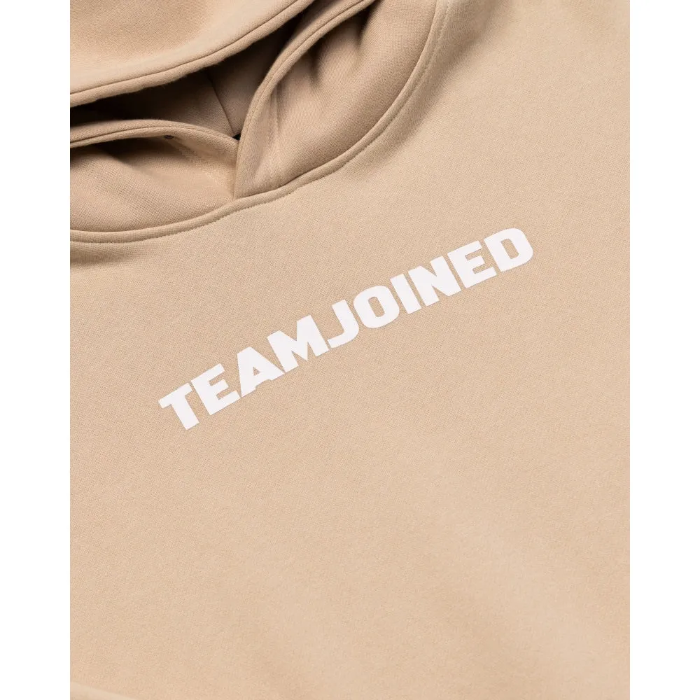 TEAMJOINED JOINED LOGO FLEECE OVERSIZED HOODIE-KHAKI