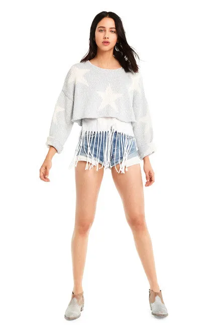 Wildfox Star-Crossed Star Crop Sweater