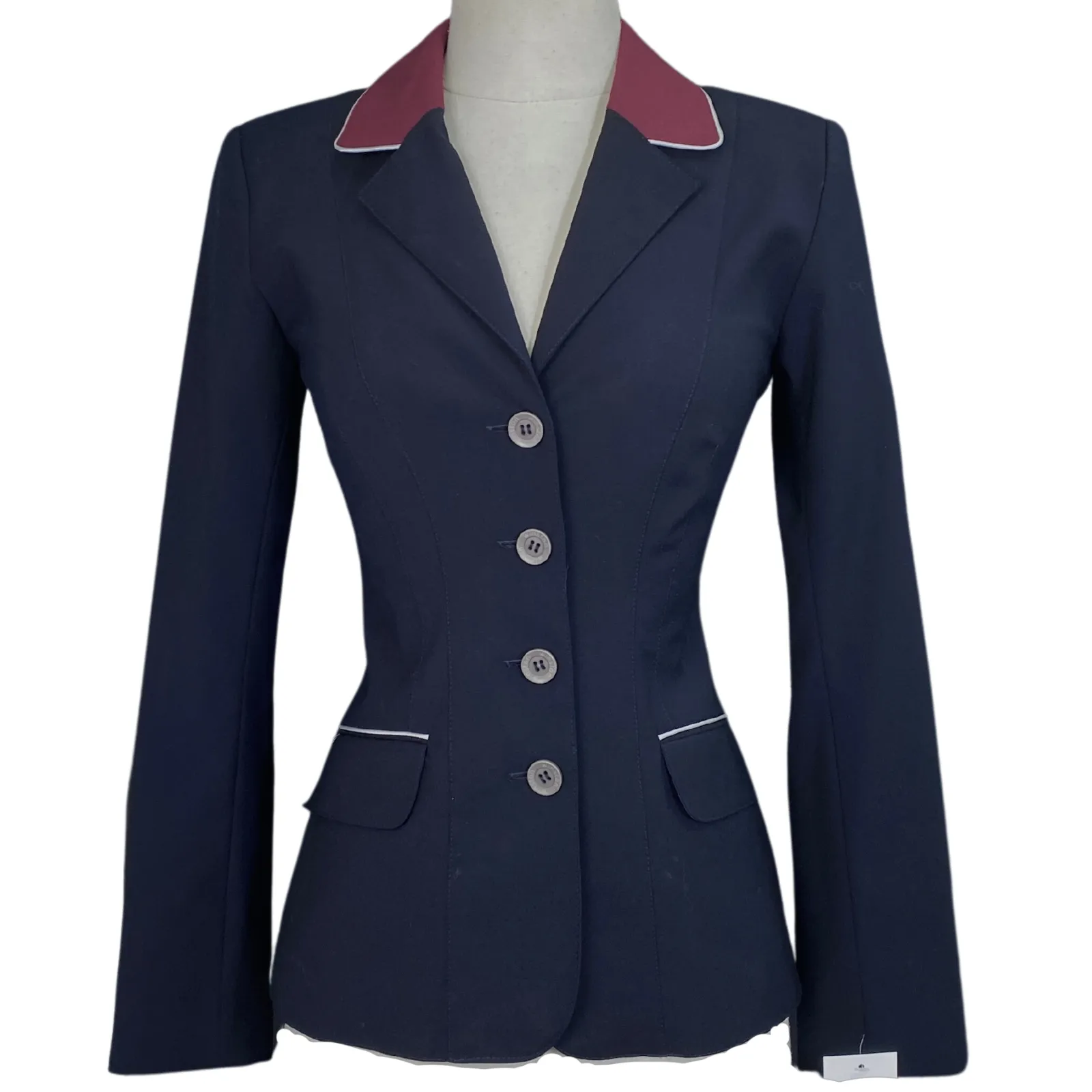 Winston Equestrian Classic Competition Coat in Navy/ Burgundy - Women's EU 36R (US 4R)